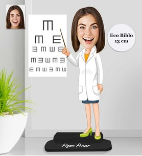 Kişiye Özel Göz Doktoru Kadın Ahşap Eco Biblo -2