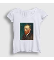 Presmono Kadın Beyaz Portrait Art Painter Vincent Van Gogh T-Shirt 303123tt