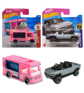 2 Araç Set - Hot Wheels Barbie Dream Camper & Hot Wheels 2024 GMC Hummer EV (1/64)