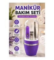 Mor Manikür ve Kişisel Bakım Seti – Şeffaf Kapaklı Kompakt Taşıma Kutusu
