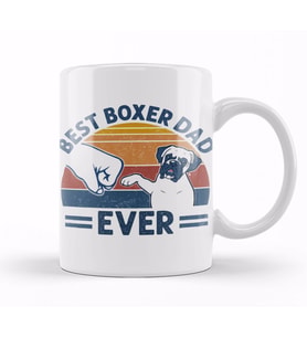 Vintage Best Boxer Dad Ever Bump Fit Dog Dad Funny Fathers Day Gifts Köpek Kupa Bardak Porselen