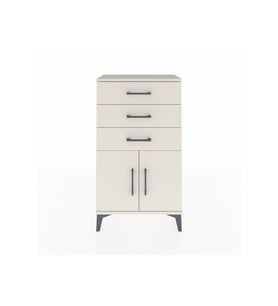 Arges Komodin Tek Raflı 3 Çekmeceli 2 Kapaklı 60x30x106 Aytaşı-Aytaşı
