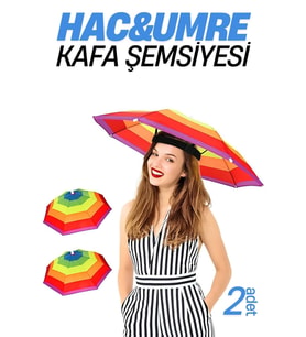 Hac ve Umre için Güneş Koruma Kafa Şemsiyesi, 2'li Rainbow Set