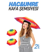 Hac ve Umre için Güneş Koruma Kafa Şemsiyesi, 2'li Rainbow Set