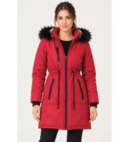 Dewberry Kadın %100 Polyester Kaban Bordo Z9762 Günlük Dış Giyim, Kazak ve Gömlek Kombini, Seyahat Gardırobu