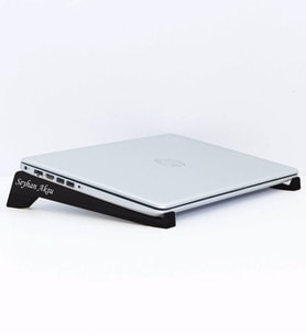 BK Gift Kişiye Özel Taşınabilir Ahşap Siyah Notebook Laptop Standı