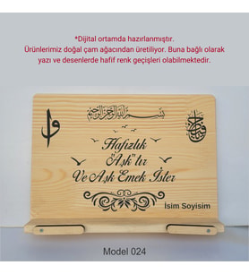 Münzevi Masaüstü Ahşap Rahle/Tablet/Kitap Tutucu-Model024