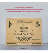 Münzevi Masaüstü Ahşap Rahle/Tablet/Kitap Tutucu-Model024