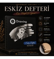 Dreamart Galery Eskiz Defteri 20X20 cm 50 Yaprak Bej Kağıt Spiralli Sert Kapak Karakalem Çizim Defteri