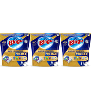 Bingo Akıllı Kapsül Pro Max Bulaşık Makinesi Deterjanı Tableti 120 Adet Limon Kokulu (3PK*40)