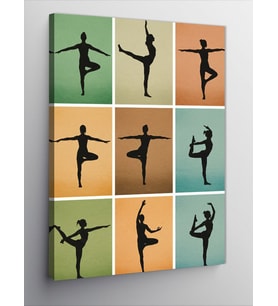 Kanvas Tablo Yoga Pozları ve Minimal Sanat
