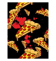 Korku Filmleri Ve Kanlı Pizza Tablo Ahşap Poster Dekoratif