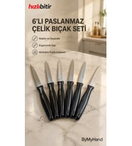 ByMyHand Siyah Meyve Bıçağı 6'lı Set