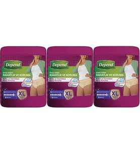 Depend Emici Külot Hasta Bezi XL Extra Büyük 27 Adet (3PK*9)