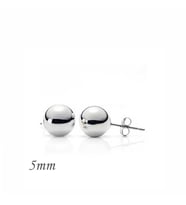 Gümüş Top Küpe - 5 mm (Çok Renkli)