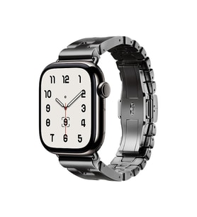 Apple Watch 44mm Kordon Satine Grand Dizayn Metal Strap Kayış 125 (Siyah)