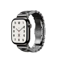 Apple Watch 44mm Kordon Satine Grand Dizayn Metal Strap Kayış 125 (Siyah)