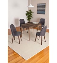 4 Kişilik Sabit Masa Sandalye Takımı 70x110 Cm Mutfak Masası Takımı Yemek Masası Masa Takımı