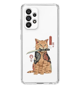 Samsung Galaxy A72 Uyumlu Catana Kedi Tasarımlı Şeffaf Telefon Kılıfı