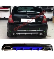 Renault Clio Mk2 HB Mavi Difüzör Çiftli Kare Egzoz Görünümlü D Tip Difizör 1998-2005