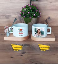 İspanyolca Öğretmeni Kupa Bardak Ahşap Altlıklı Kısa Fotoğraflı Öğretmenler Günü Hediyesi