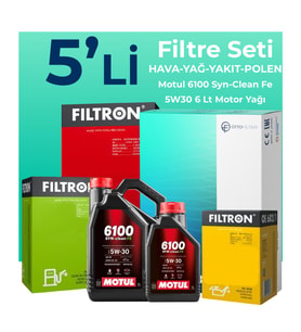 Filtron Chevrolet Captiva 2.0 Dizel Filtre Bakım Seti Motul Motor Yağlı (2011-2018) 5 Li