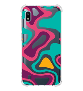 Samsung Galaxy A10  Köşe Korumalı Antişok Kapak Renkli Desen Tasarımlı Şeffaf Silikon Kılıf