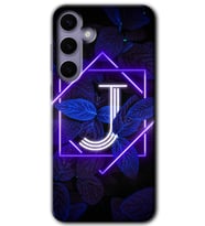 Galaxy S24 Kılıf HD Desen Baskılı Kılıf - Dark Neon Yaprak J Harfi