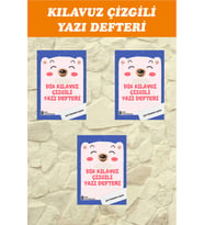 1.Sınıf Dik Temel Harflerle Kılavuz Çizgili Yazı Defteri Büyük Boy - 3 Adet (Karışık)