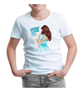 Annem ve Ben Erkek Anneler Günü Beyaz Çocuk Tshirt