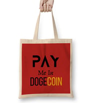 Pay Me In Dogecoin Bez Çanta Uzun Saplı
