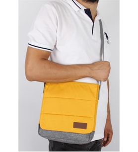 Bagacar Sarı Unisex 13" 14" Laptop Mac Air Postacı Çantası (Çok Renkli)