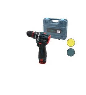 KÖMÜRSÜZ SARI VEYA MAVİ RENK ŞARJLI DARBELİ MATKAP - UÇ SETİ 1550 RPM24V - 5.0 Ah2-BATARYA (5343)