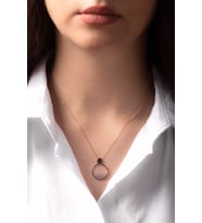 ZİRKON TAŞLI 925 AYAR GÜMÜŞ ROSE OVAL KADIN KOLYE