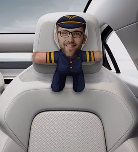 BK Gift Kişiye Özel Pilot Tasarımlı Araç Koltuk Bebek Yastığı-1