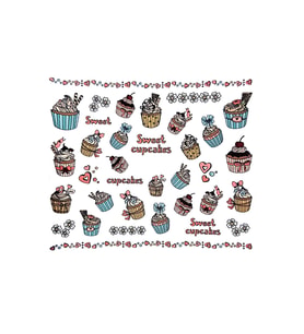 Tatlı Cupcakeler Serisi-9 Nail Art Tırnak Sticker
