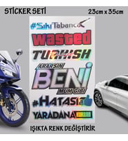 türkçe yazılı Oto cam bagaj yazıları set - hologram etkili - renk değiştiren yeni nesil lüks sticker etiket setleri