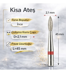 Vladmiva Elmas Freze Başlık Ateş – Yumuşak Sertlik (Kırmızı) 0,21 mm – adet fiyatı