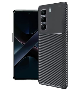 Newface İnfinix Hot 50 4G Kılıf Auto Focus Karbon Kapak - Siyah