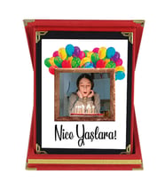 Nice Yaşlara Fotoğraflı Doğum Günü Hediyesi Kişiye Özel Plaket (Kırmızı)