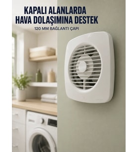 Banyo WC Mutfak Aspiratörü 16 W 120 mm Havalandırma ve Hava Tahliye Fanı