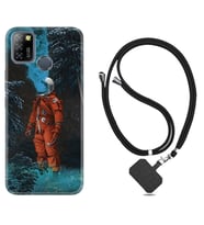 INFINIX Smart 4 5 6 Zero 8 S5 Pro Kılıf Boyun Askılı Silikon Astronot Smoke 1769