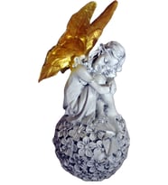 KÜRE ÜSTÜ MELEK, 31 cm, El Boyaması Biblo, Dekoratif El Sanatları, ev&ofis&bahçe özgün dekor ürünü