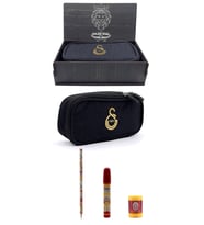 Galatasaray Orijinal Kalemlik Set 2 Bölmeli Ahşap Kutulu 3lü Kırtasiye Set (Siyah)
