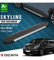 S-Dizayn Mercedes Vito W447 Uzun Şase Skyline Krom Yan Basamak 253 Cm 2014 Üzeri A+ Kalite