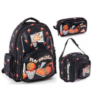 Me Çanta Me Team Play Basketbol Üçlü Erkek Çocuk Okul Çanta Seti 24157 (Çok Renkli)