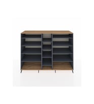 Kronos Dolap 11 Raflı  220x59x163 Antrasit-Çam/Antrasit