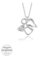Swarovski Taşlı Gümüş Melek Bayan Kolye