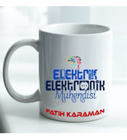 Kişiye Özel İsim ve Fotoğraf Baskılı Elektrik Elektronik Mühendisi Temalı Kupa Bardak No:001