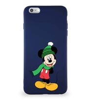 Apple iPhone 6S Plus Soft Premier Kapak Mickey Mouse-G Tasarımlı Silikon Kılıf - Lacivert (Şeffaf)